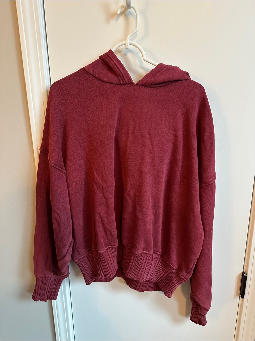 aerie Maroon Hooded Pullover Sweatshirt